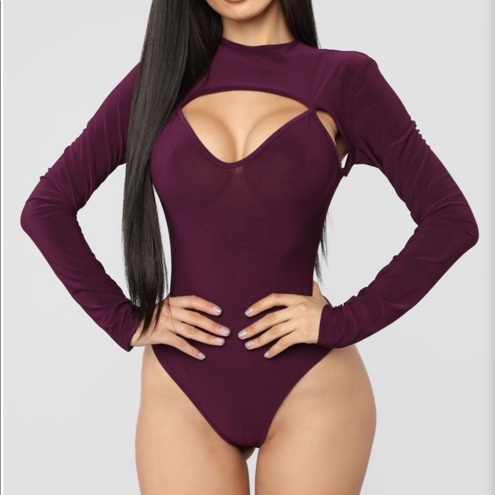 Fashion Nova wine color jumpsuit NWT